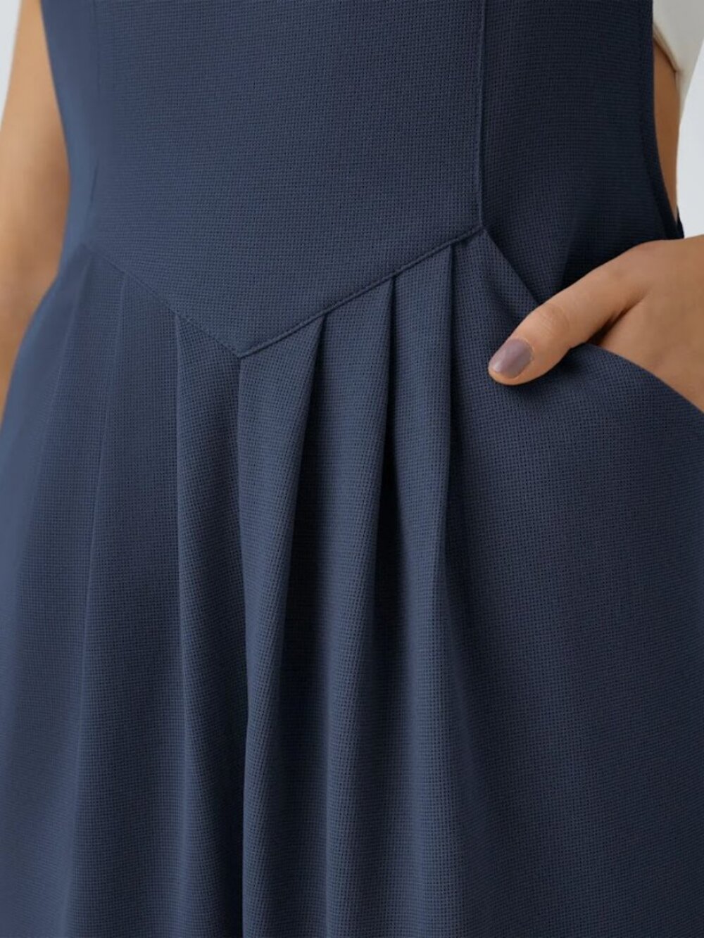 Halara Adjustable Strap Pockets Waffle Casual Jogger Overalls Jumpsuit NAVY Sz M - Picture 8 of 10